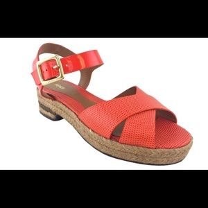 Fendi Orange Calfskin Espadrilles Sandals